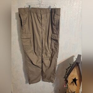 H&M Tan Cargo Pants Military Style, Zippered Pockets, Sz XL